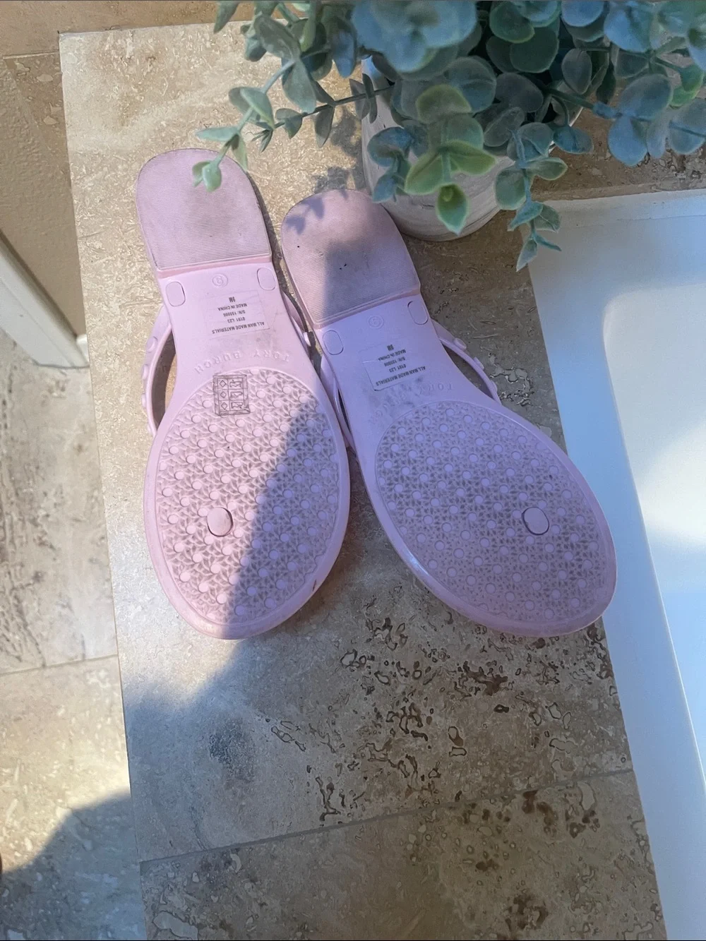 Tory Burch Baby Pink Jelly Flip Flop Sandals